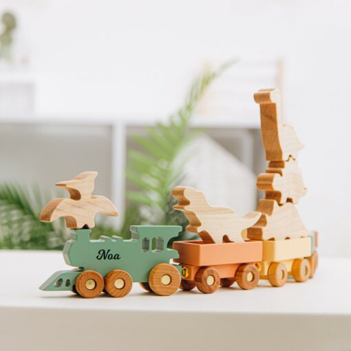 Personalized Wooden Freight Train with Farm Animals for Toddlers Sensory Play, Birthday, Christmas, and Pretend Play - Image 2