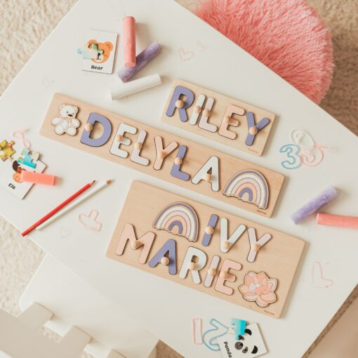 Personalized Wooden Name Puzzle A Sensory Adventure for Toddlers and a Cherished Nursery Decor - Image 4