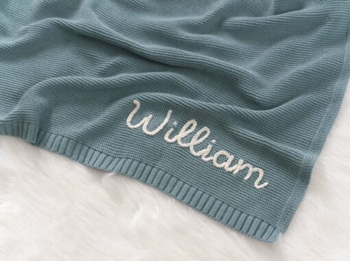 Personalized Hand Embroidered Baby Blanket A Cherished Keepsake for Your Little One - Image 2