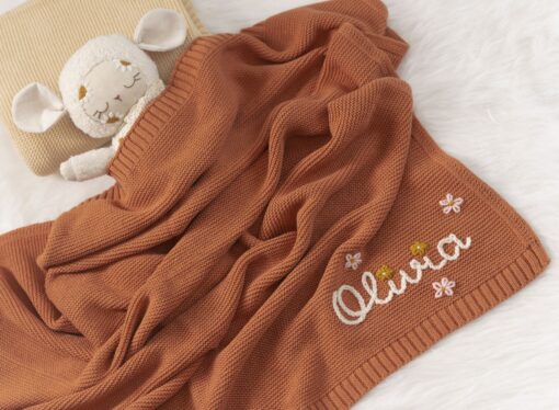 Personalized Baby Blanket Embroidered, Soft, Breathable Cotton, Perfect Gift for Newborns and Baby Showers - Image 4