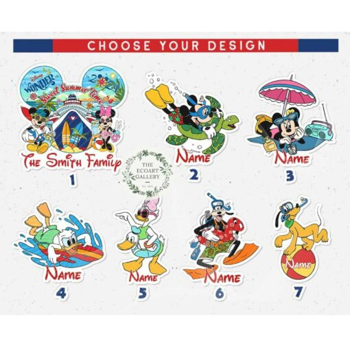Personalized Mickey and Friends Sweet Summertime Disney Cruise Magnet Capture Your Family's Magical Memories - Image 2