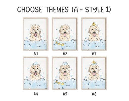 Personalized Pet Portrait Hilarious Bathroom Art for Kids, Custom Pet Gift, Pet in Bathtub, Unique Father's Day Present - Image 4