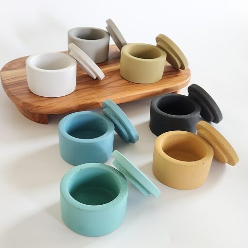 Concrete Salt and Pepper Cellar with Lid The Perfect Kitchen Companion for Seasoning and Style - Image 5