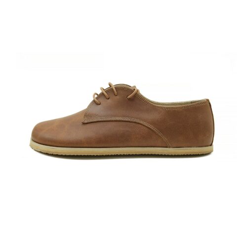 Handmade Barefoot Tan Oxford Shoes Zero Drop Sole, Wide Toe Box, Grounding - Image 4