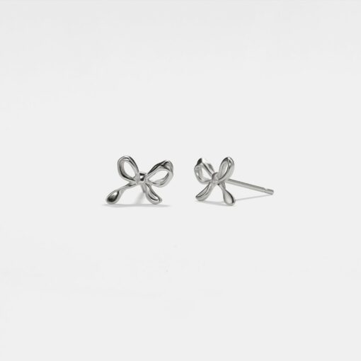 Dainty Bow Tie Stud Earrings Tiny Gold Bowknot Wedding Earrings for Bridesmaids, Sterling Silver Friendship Jewelry, Trendy Best Friend Gift - Image 3