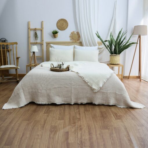 Organic Muslin Gauze Comforter 5-Layer Queen Size Blanket for Ultimate Comfort and Breathability - Image 3