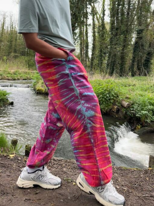 Groovy Tie-Dye Chilled Pants Unisex Hippie Harem Dungarees for Yoga, Festivals, and Boho Vibes - Image 4