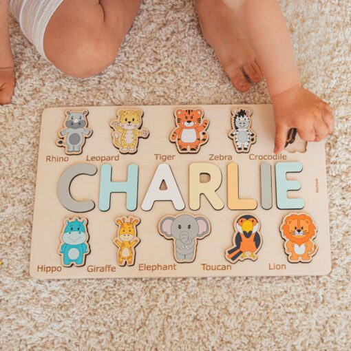 Personalized Name Puzzle Montessori Wooden Toy for Toddlers, Perfect for Birthdays, Baptisms, and Christmas - Image 3