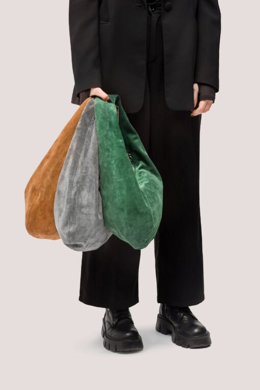 Luxurious Green Suede Hobo Bag A Timeless Accessory for the Modern Woman - Image 6