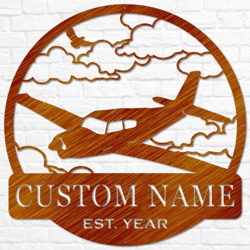 Personalized Airplane Metal Wall Art Custom Pilot Name Sign for Hangar, Airforce, and Father's Day - Image 4
