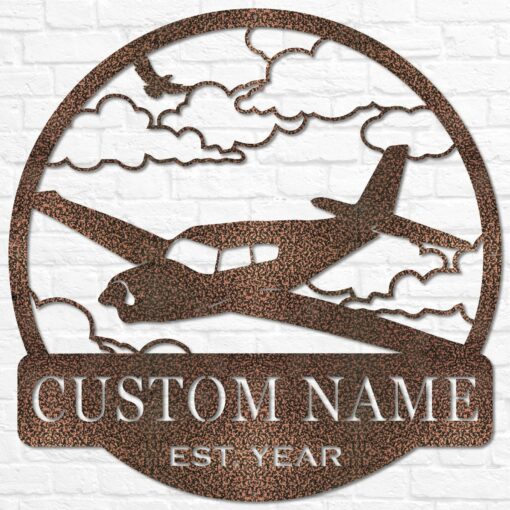 Personalized Airplane Metal Wall Art Custom Pilot Name Sign for Hangar, Airforce, and Father's Day - Image 3