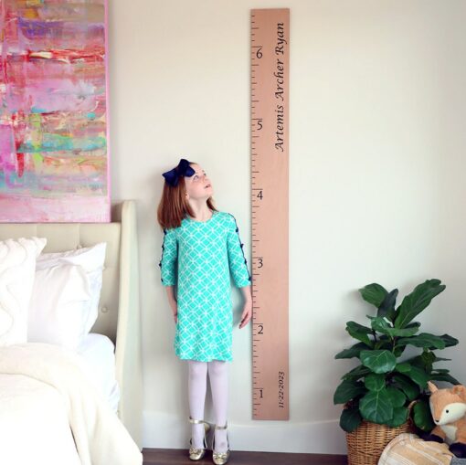 Farmhouse Boho Wooden Growth Chart Track Your Family's Journey with Rustic Charm - Image 3