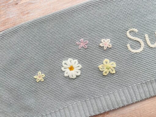 Personalized Baby Knit Blanket Embroidered Soft Cotton for Newborn Gifts and Baby Showers - Image 6