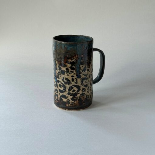 Handmade Cheetah Print Ceramic Mug with Glaze Drip Design Unleash Your Wild Side - Image 3