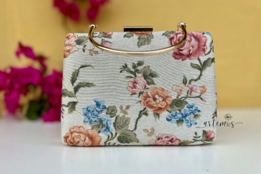 Exquisite Vintage Floral Ethnic Box Bag A Timeless Accessory for Special Occasions - Image 2