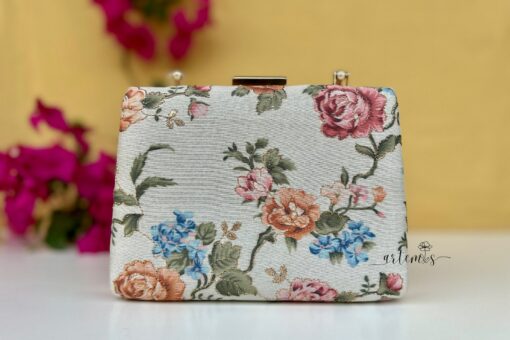 Exquisite Vintage Floral Ethnic Box Bag A Timeless Accessory for Special Occasions - Image 3