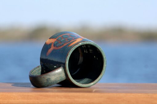 Immerse in the Ocean's Embrace Handmade Sea Turtle Sanctuary Pottery Mug for Marine Enthusiasts - Image 5