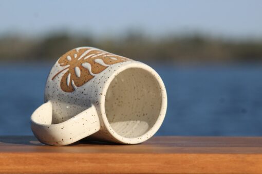 Unleash the Tropics Handcrafted Monstera Leaf Mug by Salt of the Earth Pottery - Image 5