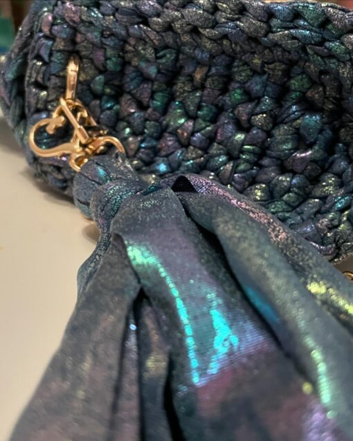 Captivating Blue Crochet Bag A Woven Masterpiece for Every Occasion - Image 3