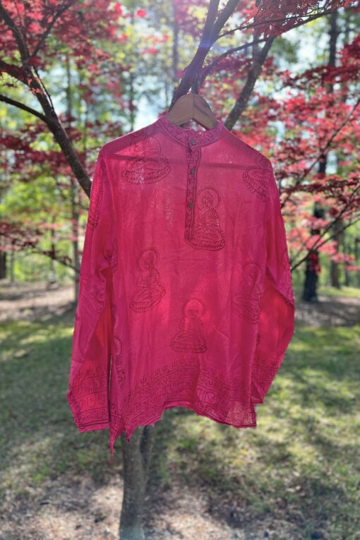 Handmade Vintage Om Shirt Unique Hand Block Printed Boho Tunic for Festivals - Image 5