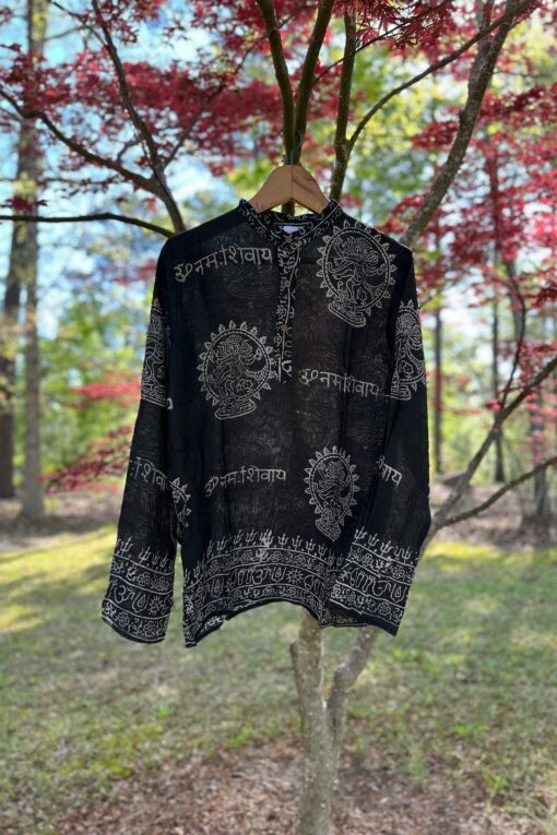 Handmade Vintage Om Shirt Unique Hand Block Printed Boho Tunic for Festivals - Image 6
