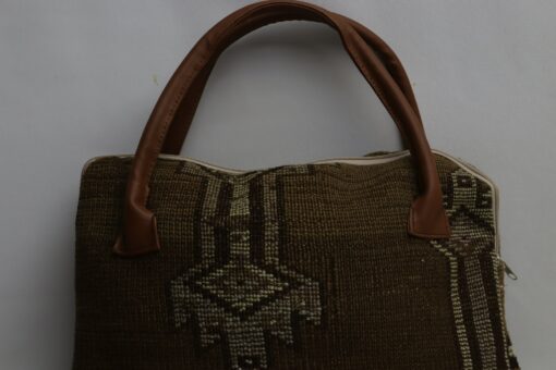 Bohemian Rhapsody A Symphony of Wool, Leather, and Ethnic Charm in a Unique 10x14" Handbag (No. 62) - Image 2