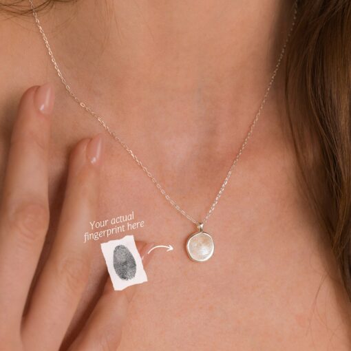 Personalized Fingerprint Necklace Cherished Memories Engraved in Sterling Silver - Image 6