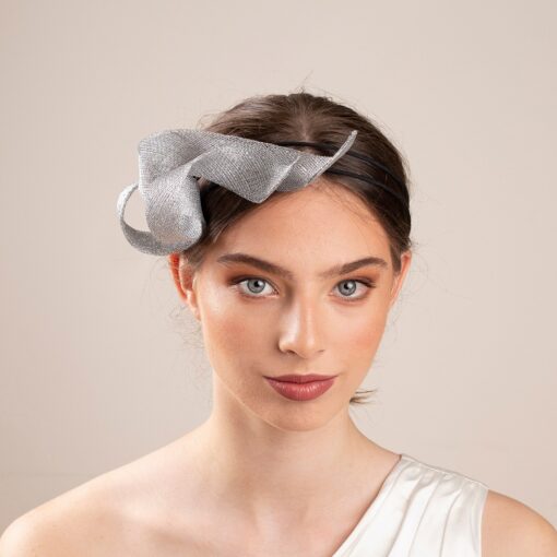 Exquisite Bridal Silver Fascinator Adorn Your Wedding Ensemble with Grace and Elegance - Image 3