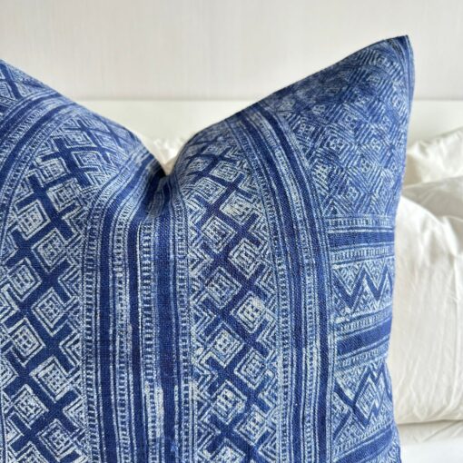 Vintage Indigo Hemp Pillow Cover Handcrafted Charm for Your Home - Image 4