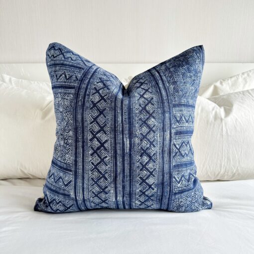 Vintage Indigo Hemp Pillow Cover Handcrafted Charm for Your Home - Image 2
