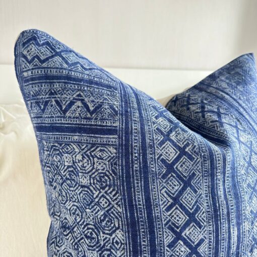 Vintage Indigo Hemp Pillow Cover Handcrafted Charm for Your Home - Image 6