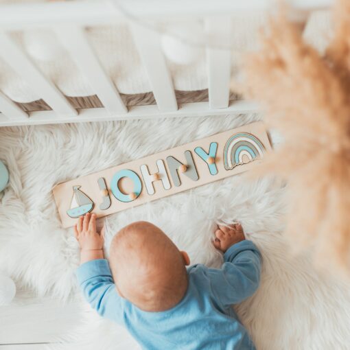 Personalized Wooden Name Puzzle A Sensory Adventure for Toddlers and a Cherished Nursery Decor - Image 6