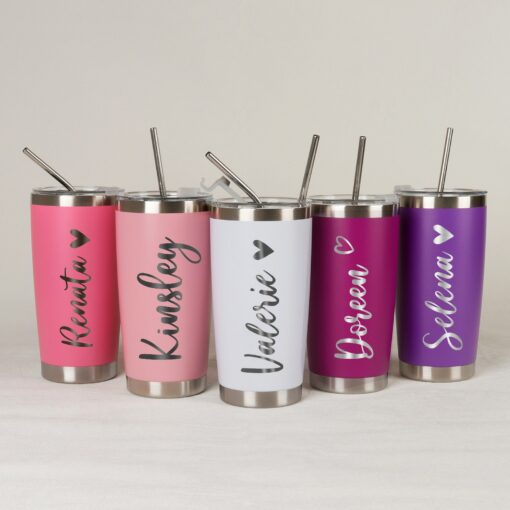 Personalized 20oz Tumbler Custom Travel Mug, Laser Engraved Stainless Steel Water Cup for Bridesmaids - Image 3