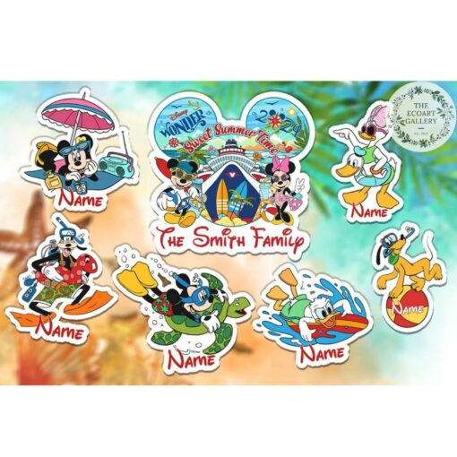 Personalized Mickey and Friends Sweet Summertime Disney Cruise Magnet Capture Your Family's Magical Memories - Image 3