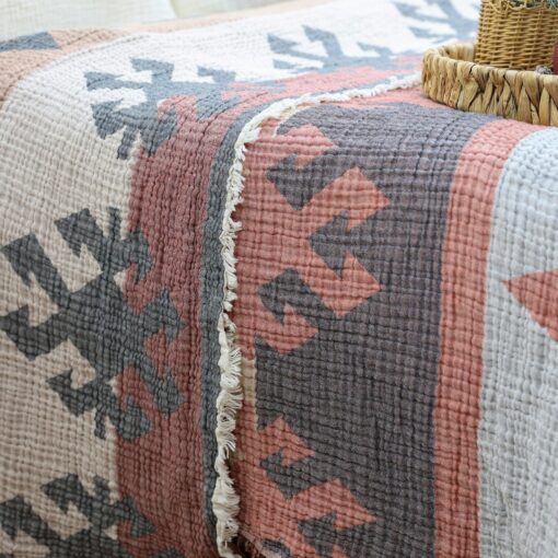 King-Size Jacquard Gauze Cotton Bedspread Elevate Your Bedroom with Boho Elegance - Image 6