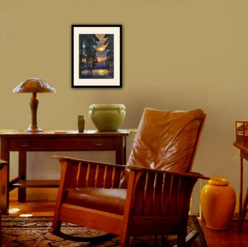Across the Tranquil Lake A Serene Landscape Painting by Jan Schmuckal - Image 2