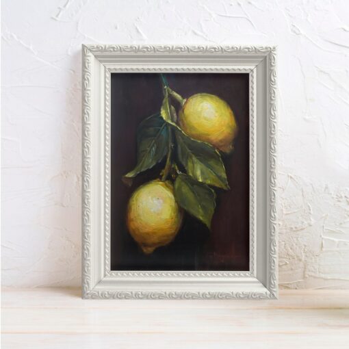 Vibrant Lemon Still Life Unframed Fine Art Print for Kitchen Decor and Citrus Home Accents - Image 4