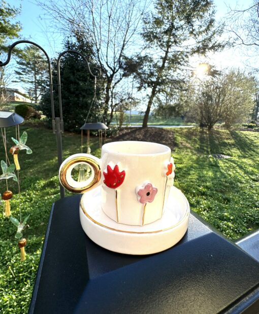 Exquisite Handmade Ceramic Mug with Custom Wood Slice Gift Box A Timeless Treasure for Coffee and Tea Lovers - Image 3