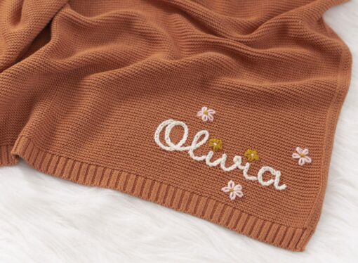 Personalized Baby Blanket Embroidered, Soft, Breathable Cotton, Perfect Gift for Newborns and Baby Showers - Image 3