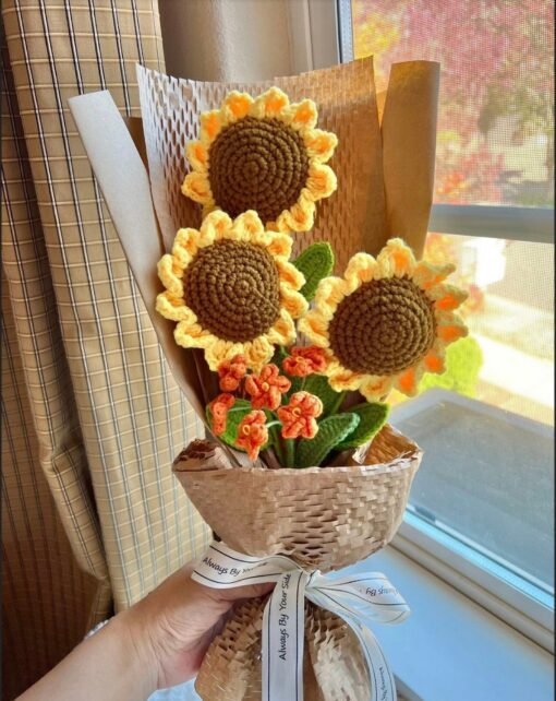 Handmade Crochet Flowers Bouquet A Unique Gift for Her - Image 3