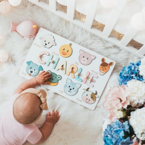 Personalized Safari Adventure Puzzle Educational Wooden Toy for Toddlers and First Birthday Gift - Image 4