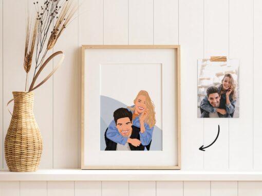 Personalized Cartoon Portrait Immortalize Your Love Story in a Captivating Canvas - Image 2