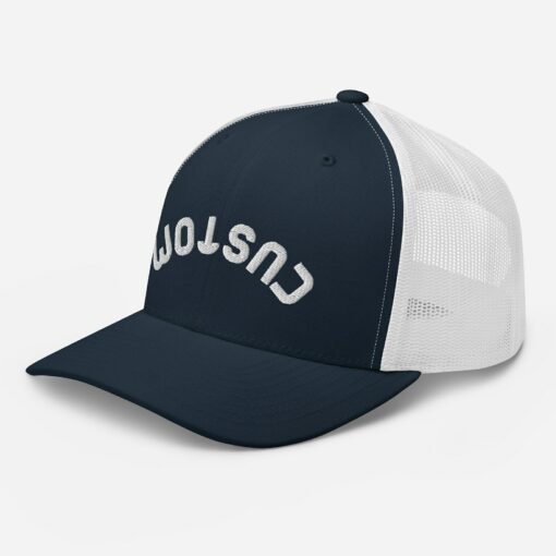 Personalized Upside-Down Text Trucker Hat Express Yourself with Style - Image 6