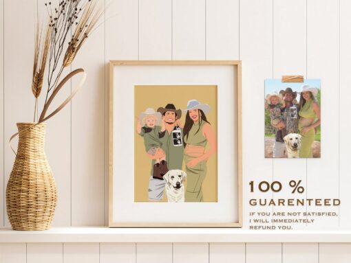 Personalized Family Portrait Capture Your Cherished Moments with a Custom Illustration - Image 2