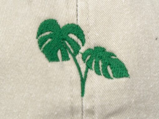 Embroidered Monstera Leaf Baseball Cap Tropical Summer Style with Washed Cotton Comfort - Image 4