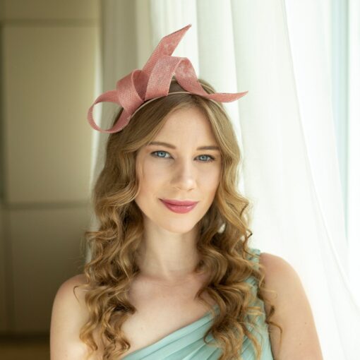 Enchanting Dusky Pink Fascinator Adorn Your Elegance at Weddings - Image 2