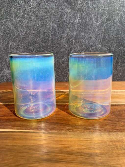 Mesmerizing Color-Shifting Glass Handblown Iridescent Tumbler for Enchanting Beverages - Image 3