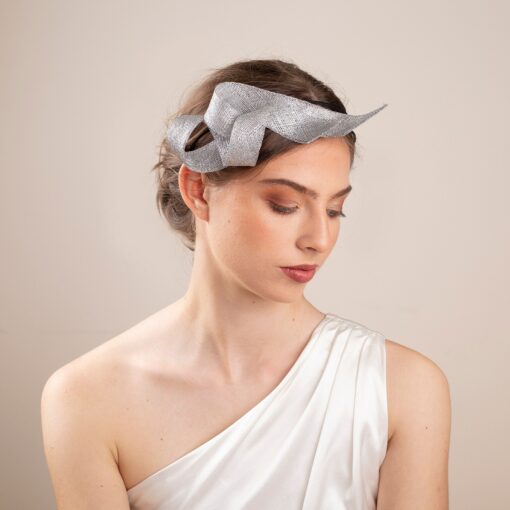 Exquisite Bridal Silver Fascinator Adorn Your Wedding Ensemble with Grace and Elegance - Image 5