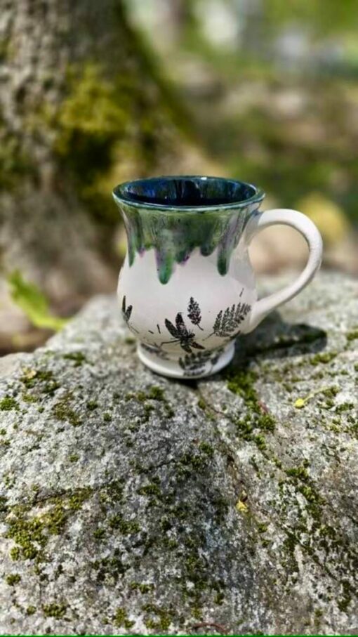 Peacock Purple Dragonfly Stoneware A Majestic Mug for Your Daily Brew - Image 4