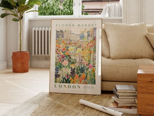 Vibrant London Flower Market Print Modern Botanical Wall Art for a Touch of Nature - Image 4